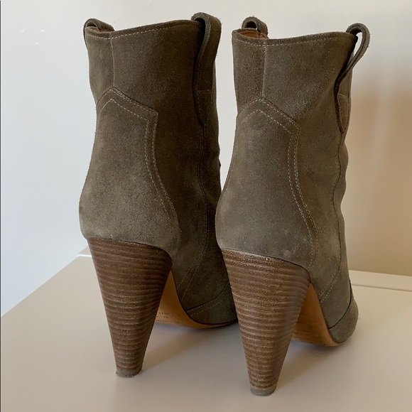 Isabel Marant Roxann Olive Green Suede Boots 38.5 - Picture 4 of 6